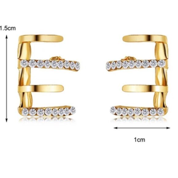 Riley Watson Solo Symphony Earrings - Gold / 4 Layers - Diamond! - Picture 4 of 5